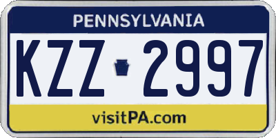 PA license plate KZZ2997