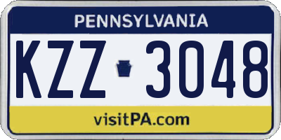 PA license plate KZZ3048