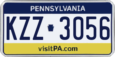 PA license plate KZZ3056