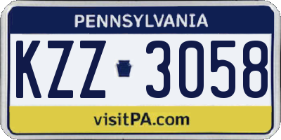 PA license plate KZZ3058