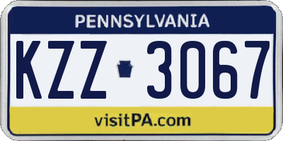 PA license plate KZZ3067