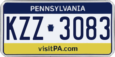 PA license plate KZZ3083