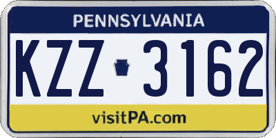 PA license plate KZZ3162
