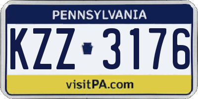 PA license plate KZZ3176