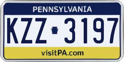 PA license plate KZZ3197
