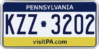 PA license plate KZZ3202