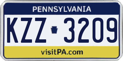 PA license plate KZZ3209