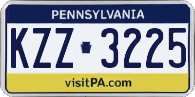 PA license plate KZZ3225