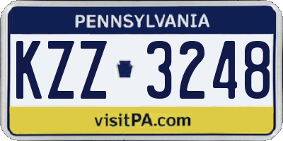 PA license plate KZZ3248