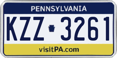 PA license plate KZZ3261