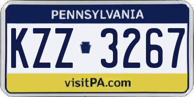 PA license plate KZZ3267