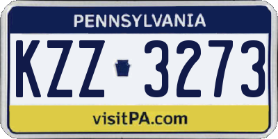 PA license plate KZZ3273