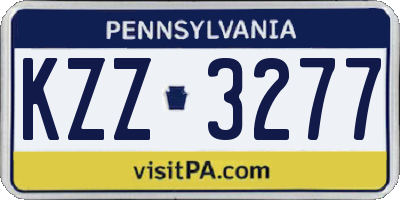 PA license plate KZZ3277