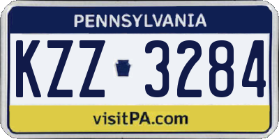 PA license plate KZZ3284
