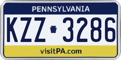PA license plate KZZ3286