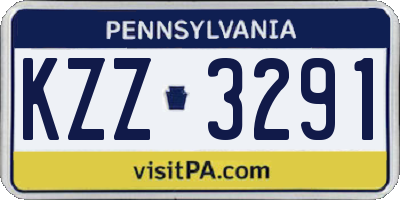 PA license plate KZZ3291