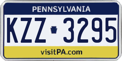 PA license plate KZZ3295