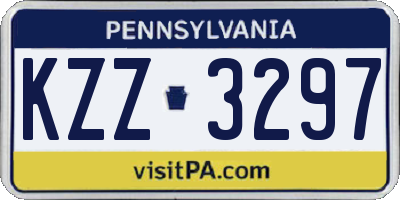 PA license plate KZZ3297
