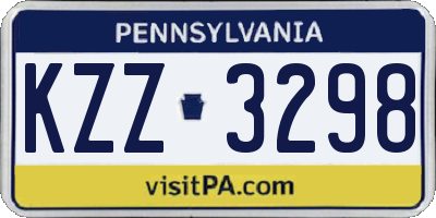 PA license plate KZZ3298