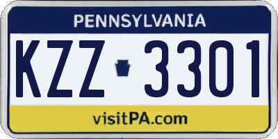 PA license plate KZZ3301
