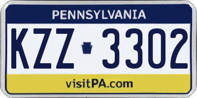 PA license plate KZZ3302