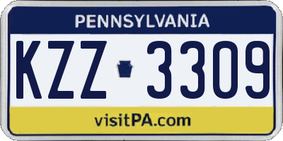 PA license plate KZZ3309