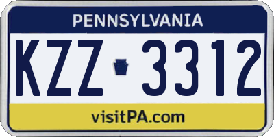 PA license plate KZZ3312