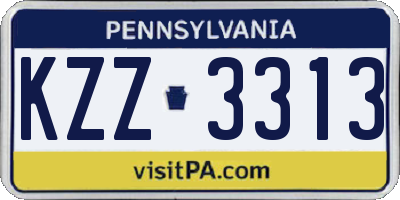 PA license plate KZZ3313