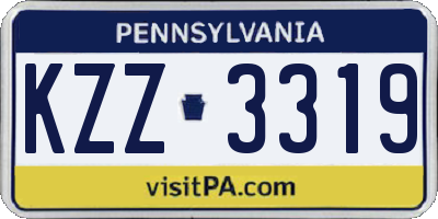 PA license plate KZZ3319