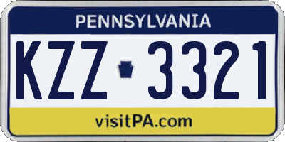 PA license plate KZZ3321
