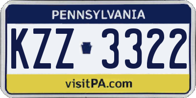 PA license plate KZZ3322