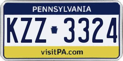 PA license plate KZZ3324