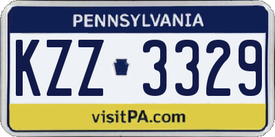 PA license plate KZZ3329
