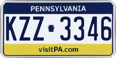 PA license plate KZZ3346