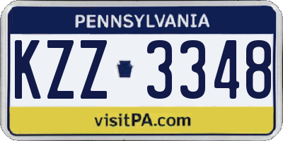 PA license plate KZZ3348