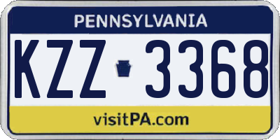 PA license plate KZZ3368