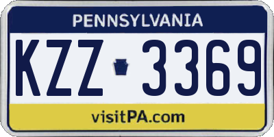 PA license plate KZZ3369