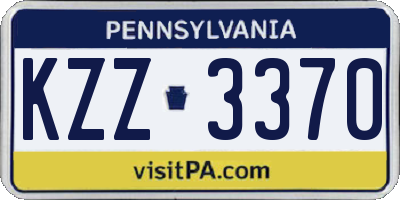 PA license plate KZZ3370