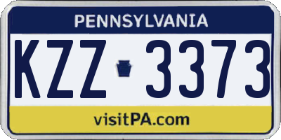 PA license plate KZZ3373