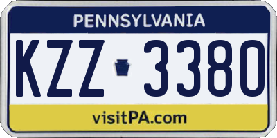 PA license plate KZZ3380