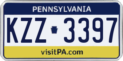 PA license plate KZZ3397
