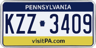 PA license plate KZZ3409