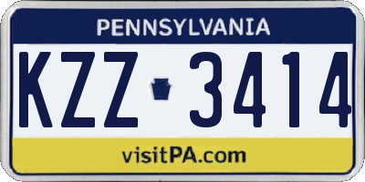 PA license plate KZZ3414