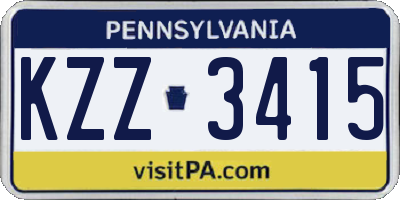 PA license plate KZZ3415