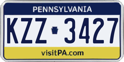 PA license plate KZZ3427