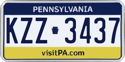 PA license plate KZZ3437