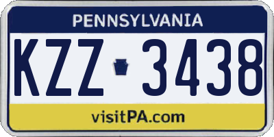 PA license plate KZZ3438