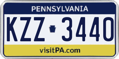 PA license plate KZZ3440