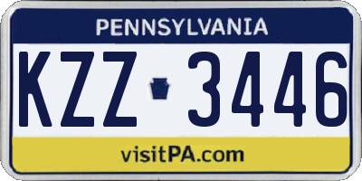 PA license plate KZZ3446