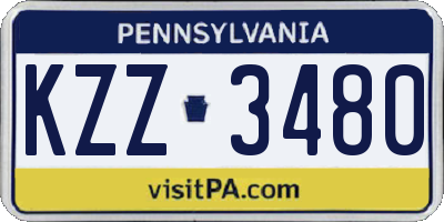 PA license plate KZZ3480